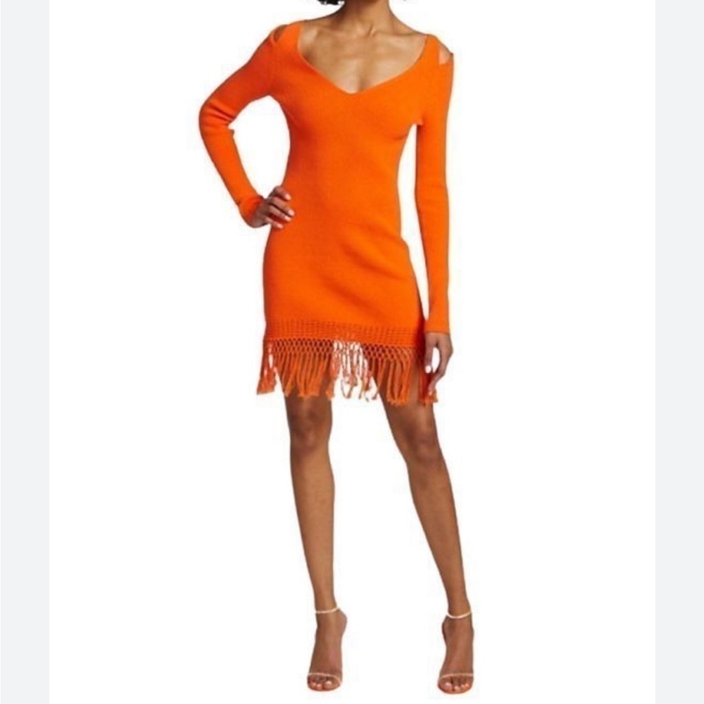 DEREK LAM 10 CROSBY Atlantis Tassel Mini Bodycon Dress